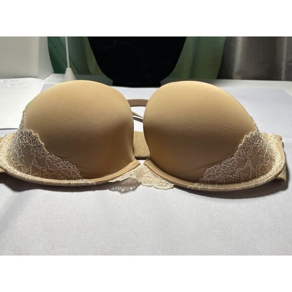 SOMA Nude Tan Memorable FULL COVERAGE Lace Trim Bra Size 34D - Picture 11 of 13